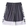 Shorts esportivos masculinos, calça casual de seda gelo estilo americano, shorts de basquete de verão folgados para homens, tamanho grande, secagem rápida, comprimento até o joelho