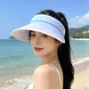 Sombrero de Sol UV al por Mayor, Nuevo Estilo de Verano, Visera de Moda con Gradiente de Colores, Sombrero de Sol de Playa de Verano de Ala Ancha, Transfronterizo