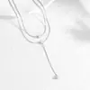 Joias de Aço Titânio Dongguan Femininas de Alto Padrão Quadrado Pequeno Luxo Acessível Nicho Não Desbota Aço Inoxidável Colar de Empilhar Personalizável