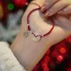Suministros del Fabricante Pulsera de Cuerda Roja con Hebilla de la Paz de Calcedonia Blanca Marca Fu para Mujeres, Joyería de Pulsera Tejida de Estilo Étnico para su Año del Zodíaco