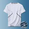 Camiseta de Manga Corta para Hombre de Verano, Camiseta de Manga Corta Transpirable de Seda de Hielo para Hombre, Camiseta Básica de Cuello Redondo, Camiseta Corta Casual, Versátil y Atractiva