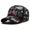 Gorra de Béisbol de Tapa Dura con Estampado de Letras Graffiti de Moda de Primavera, Sombrero Versátil con Protección Solar Estilo Hip-Hop Europeo y Americano Personalizado, Transfronterizo
