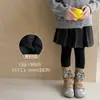 Leggings y pantimedias forrados de polar para niñas para otoño e invierno, pantimedias de terciopelo fino para niñas, leggings forrados de polar de primavera y otoño para niños mayores