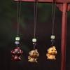 Sándalo verde doce zodiaco mono sándalo rojo pato pollo llavero cadena para teléfono móvil colgante para hombres y mujeres