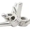 Acero Inoxidable 304 Tuerca Mariposa de Orejas Largas Tuerca de Cuerno Apretable a Mano Tuerca de Tornillo en Forma de Disco M6M8M10M12M14M16