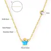 Collar Transfronterizo de Joyería con Goteo de Aceite Flor de Margarita Pequeña Corona Dulce Colgante de Mariposa Cadena para Clavícula Collar de Acero Inoxidable para Mujer