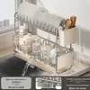 Escurridor de Platos Estilo Japonés Estante Escurridor para Fregadero de Cocina Encimera Cesta para Escurrir Cuencos y Palillos Estante de Almacenamiento Escurridor de Platos Estante para Almacenar Platos