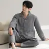 Pijama para Hombre Otoño e Invierno Engrosado Manga Larga Estilo Coreano Acolchado Invierno Algodón de Aire Sándwich Ropa para el Hogar