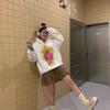Emagrecedor Fresco Britânico Pequeno Versátil Tamanho Grande Harajuku Moletom com Capuz Feminino Estampado Top com Capuz Roupas Hoodie Fino