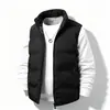 Chaleco holgado, cálido y grueso para hombre para otoño e invierno, adecuado para usar como prenda exterior, en colores lisos y hecho de algodón duradero