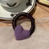 Elástico de Cabelo em Formato de Coração Xadrez Estilo Coreano College, Faixa de Cabelo Básica Versátil de Alta Elasticidade, Acessório de Cabelo Elástico para Rabo de Cavalo para Mulheres