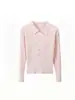 Otoño e Invierno Nuevo Estilo Cuello Polo Adelgazante Rejuvenecedor Suéter de Punto con Manga Larga Estilo Coreano Simple Favorecedor Suéter de Punto para Mujer