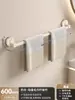 Toallero con ventosa para baño, montado en la pared sin perforaciones, de una y doble capa, estante de almacenamiento para baño, barra colgante para ventilación de toallas