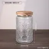 Pote de Vidro com Padrão Embossado Espesso Recipiente para Armazenamento de Cereais na Cozinha Estilo Corda de Cânhamo Garrafa para Armazenamento de Lanches Flores Chá Produtos Secos