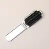 Peine Alisador de Cabello Mini Espejo de Maquillaje Plegable Peine Plegable Flip Peine de Viaje Portátil Peine para Peinar el Cabello