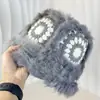 Chapéu Despertar do Leão de Pelo de Coelho da Maré Nacional Feminino Outono e Inverno Estilo Chinês Quente Protetor de Orelha Chapéu de Pescador Tricotado à Mão Chapéu de Cabeça de Tigre Peludo