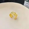 Anillo Abierto Geométrico de Circonita Estilo Palacio Francés, Anillo de Dedo Índice de Alta Gama de Nicho, Joyería de Moda, Exquisita y Personalizada para Mujeres