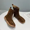 Botas Curtas de Chaminé Fosco Retrô para Mulheres, Novas Botas Chelsea Outono/Inverno 2026, Botas Martin com Dedo Dividido