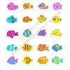 Pez de dibujos animados DIY paisaje en miniatura decoración de acuario, llavero de pez pequeño creativo, figura de plástico, artículo de manualidad