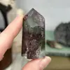 Cristal Natural Quartzo Verde Fantasma Pilar de Ponta Única Pilar de Cristal Pedra Bruta Prisma Hexagonal Polido Feng Shui Energia Peça de Decoração para Casa