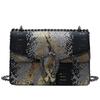 Bolso bolso de mujer 2020 nuevo moda textura cadena hombro bandolera europeo y americano vintage serpiente color contraste bolso