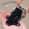 Goma para el pelo con rosca para mujeres, Cuerda versátil para el pelo de niños y bebés, Alta elasticidad, Banda de goma duradera, Accesorio simple de goma negra para el pelo