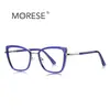 Gafas de moda anti luz azul 3148 doradas TR huecas espejo plano moda marco decorativo esencial para mujeres de cara grande europeas y americanas