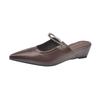 Zapatos de Cuero Versátiles Negros para Mujer, Nuevo Estilo Primavera 2026, Puntera Puntiaguda, Mocasines Elegantes de Punta Cerrada, Planos Retro para Commuter