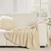 Manta de Tricô Acrílico Textura Waffle de Luxo 50"x60", Manta Macia e Aconchegante para Sofá Cama, Manta Decorativa Moderna Minimalista para Casa, Várias Cores da Moda