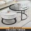 Mesa de centro de pizarra para sala de estar, mesa redonda pequeña simple, muebles de mesa de centro modernos y elegantes para apartamentos pequeños