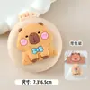 Peine de Cojín de Aire de Conejillo de Indias Lindo de Dibujos Animados Espejo Mini Integrado Peine de Belleza Plegable para Niña Peine de Masaje Plegable para Viaje