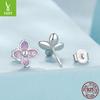 Pendientes de plata de ley 925 con diseño de rima morada y lila, chapados en platino, sencillos y combinables para mujer, pendientes pequeños exquisitos.
