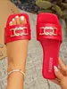 Sandalias sin cordones de talla grande 44 para mujer de comercio exterior europeo y americano 2026 Verano Nuevo Estilo Coreano Punta cuadrada Cadena Chanclas Planas de Exterior