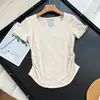 ¡Adelante y cómpralo! Top de Yoga de Secado Rápido, Absorbente de Sudor, Plisado, Mismo Estilo que Lu, con Paneles de Malla y Camiseta de Manga Corta Transpirable para Mujer