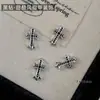 Decoraciones Negras de Diamante para Uñas Cruzadas Celebridad de Internet Dulce Fresco Retro Punk Estilo Pedrería Circonita Gemas para Uñas Artísticas Accesorios de Decoración de Uñas