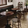 Mesas e Cadeiras de Cafeteria Madeira Maciça Celebridade da Internet Estilo Retro Americano Restaurante de Chá Loja de Chá Leite Mesa e Cadeiras de Confeitaria Comercial