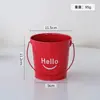 Balde de lata cor de doce, vaso para suculentas, balde de brinquedos, balde de praia, porta-pincéis de maquiagem e canetas, balde criativo para organização de mesa