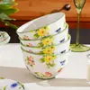 Vajilla Fresca Cerámica Bol de Arroz Hogareño 2025 Estilo Nuevo Particularmente Hermoso Bol para Comer Plato Bol Bol para Sopa Huayu