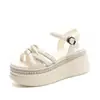 Sandalias Romanas Populares de Suela Gruesa para Aumentar la Altura para Mujer, Novedad Verano 2026, Sandalias de Playa Casuales Versátiles de Estilo Coreano Retro para Exteriores para Mujer