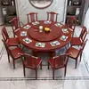 Nuevo juego de mesa y sillas de comedor de madera maciza estilo chino para uso doméstico, mesa redonda con plato giratorio, mesa de comedor con placa de inducción redonda, mesa redonda grande para restaurantes