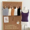 Camisola de Lyocell cepillado multitalle para otoño e invierno con tirantes finos y copas incorporadas, un top básico versátil