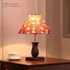 [Transfronterizo] Lámpara de mesa de cerámica estilo chino para dormitorio y sala de estar con pantalla de tela, pantalla de lámpara vintage para sala de té, decoración de mesita de noche estilo antiguo