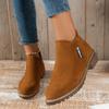 Outono e inverno 2018 Novo estilo coreano veludo bota Martin feminina zíper lateral bota curta feminina salto baixo cano baixo estilo universitário estudante mulher