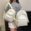 Mochila Escolar Simple Estilo Coreano para Estudiantes, Gran Capacidad, Mochila Casual y Ligera, Estilo Fresco y Dulce, Adecuada para Viajes de Secundaria y Preparatoria