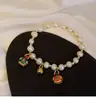 Pulsera de cristal con forma de bestia devoradora de oro, método antiguo de perla de agua dulce, regalo para novia estudiante, estilo étnico retro, pulsera nacional de mareas