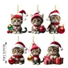 Pingente de Natal Série Gatinho Novo Transfronteiriço Cabides de Natal Decorações de Festa Pingente para Mochila Pingente para Carro