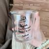 Taza de Café de Vidrio Transparente con Letras Impresas Taza de Agua Insípida para el Hogar Taza de Té para el Desayuno Taza para Beber Leche Venta al por Mayor