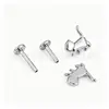 Pendientes de Aleación de Titanio Más Vendidos Transfronterizos, Tachuelas para Labios, Tachuelas para Cartílago de la Oreja, Accesorios de Repuesto para la Cabeza de Joyería para Piercings en Varias Formas de Animales y Plantas