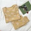 10A Antibacteriano Atualizado Outono e Inverno Infantil Algodão Puro Sem Costura Roupa de Casa Roupa Íntima Bebê Pijama de Lã Stretch