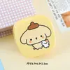 Estuche para Lentes de Contacto con Estampado de Dibujos Animados de Macaron, Lindo, Compacto, Caja de Cuidado Portátil, Tapa que No Gira, Doble Compartimento Integrado